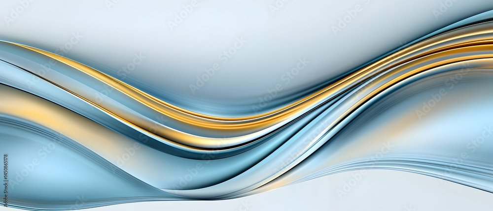 Obraz premium Abstract Blue And Gold Wave Design