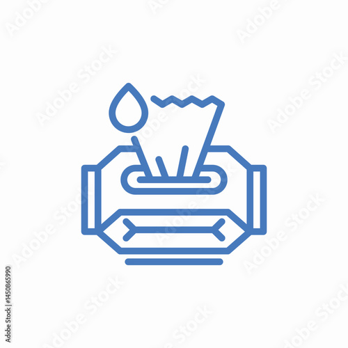 wet tissue box icon sign vector