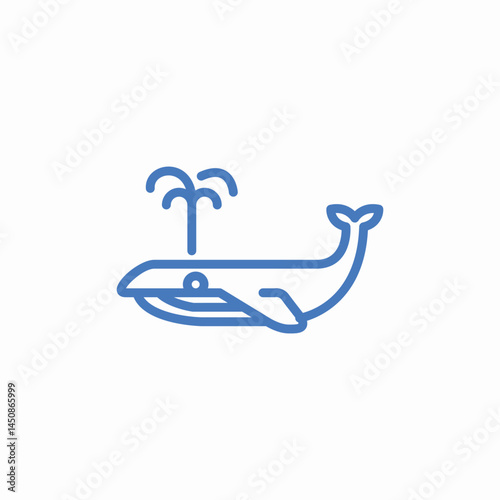whale ocean spray icon sign vector
