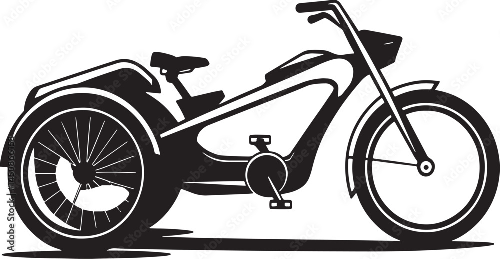 Fototapeta premium Vintage Motorcycle Silhouette Vector Illustration