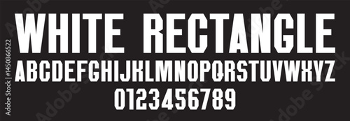 Heavy chopped simple font on the theme of urbanism, movement forward. Set of letters and numbers of the Latin alphabet. 