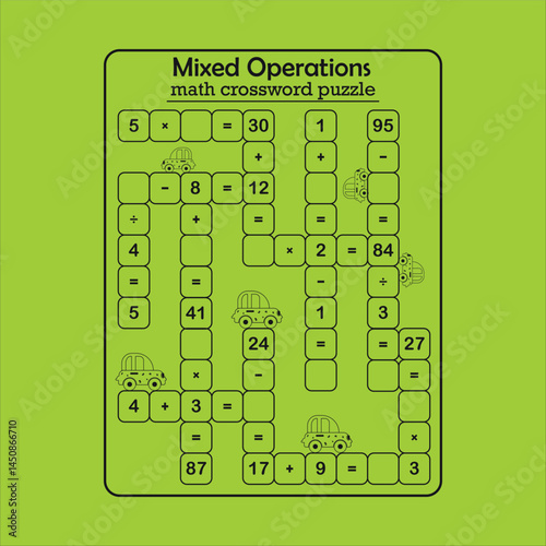 Multiple math calculations maze puzzle worksheet for child 