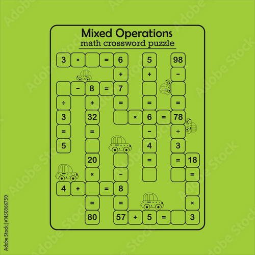 Multiple math calculations maze puzzle worksheet for child 