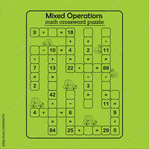 Multiple math calculations maze puzzle worksheet for child 