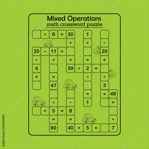Multiple math calculations maze puzzle worksheet for child 