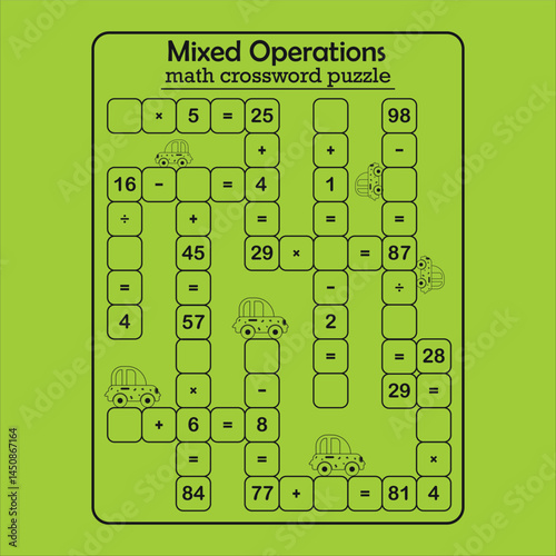Multiple math calculations maze puzzle worksheet for child 