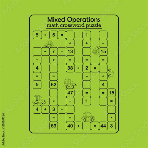 Multiple math calculations maze puzzle worksheet for child 