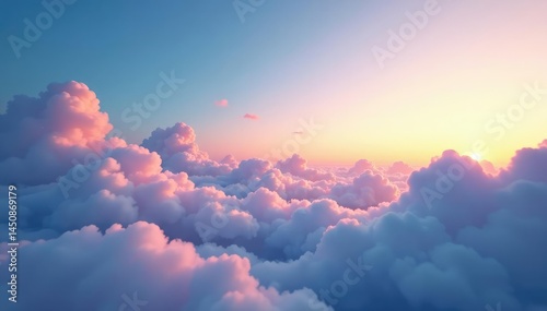 Subtle gradient sky, clouds seamlessly looping , ethereal, canvas, pattern