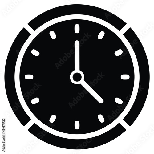 Modern Clock Icon for Time Management UI