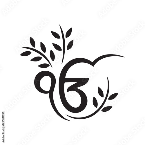 Ek Onkar Symbol with Floral Design
