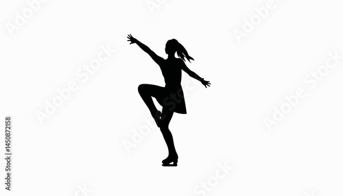Graceful skater spinning in silhouette, artistic expression