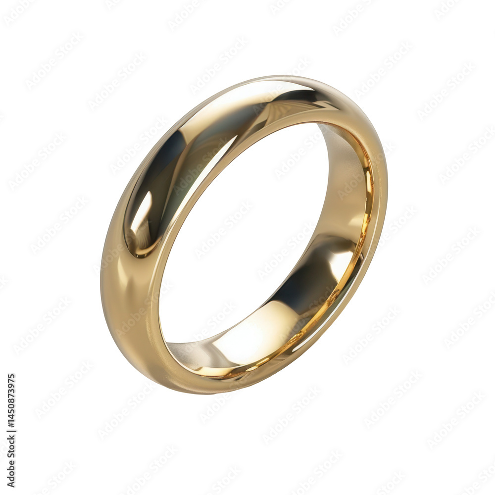 Classic gold wedding band with smooth polish showcasing timeless elegance and simplicity, Isolated Transparent Background Classic gold wedding band with smooth polish showcasing timeless elegance and simplicity, Isolated Transparent Background