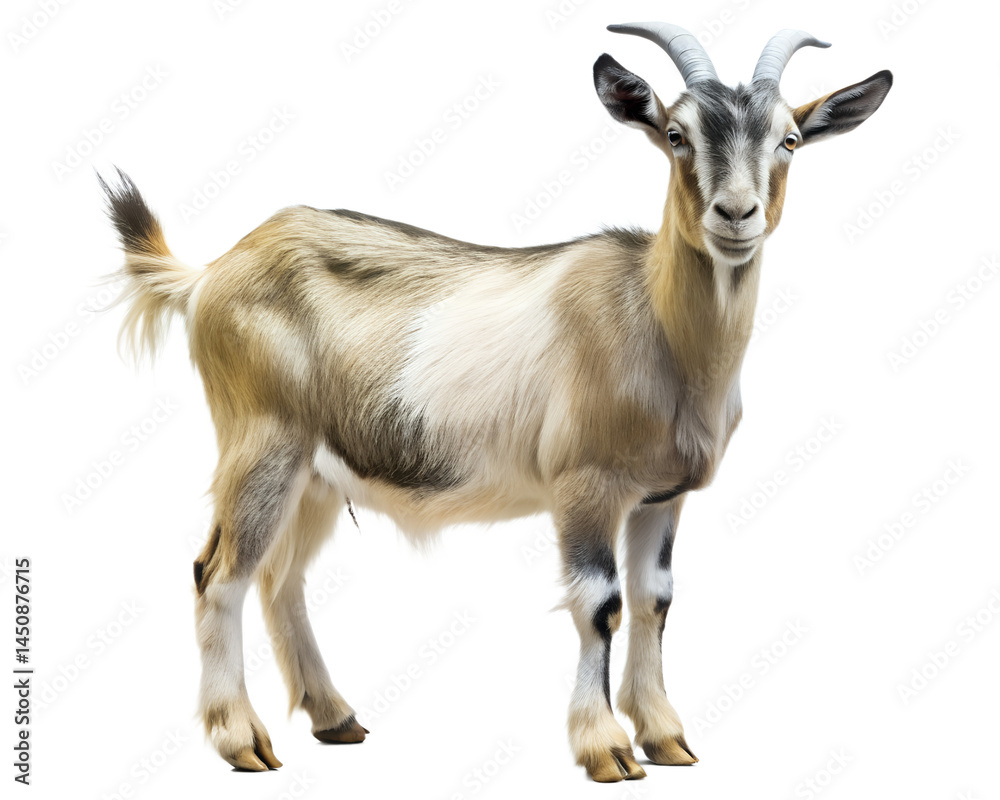 Goat With Horns Isolated On White Goat With Horns Isolated On White