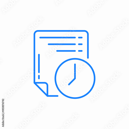 document with time clock icon sign vector