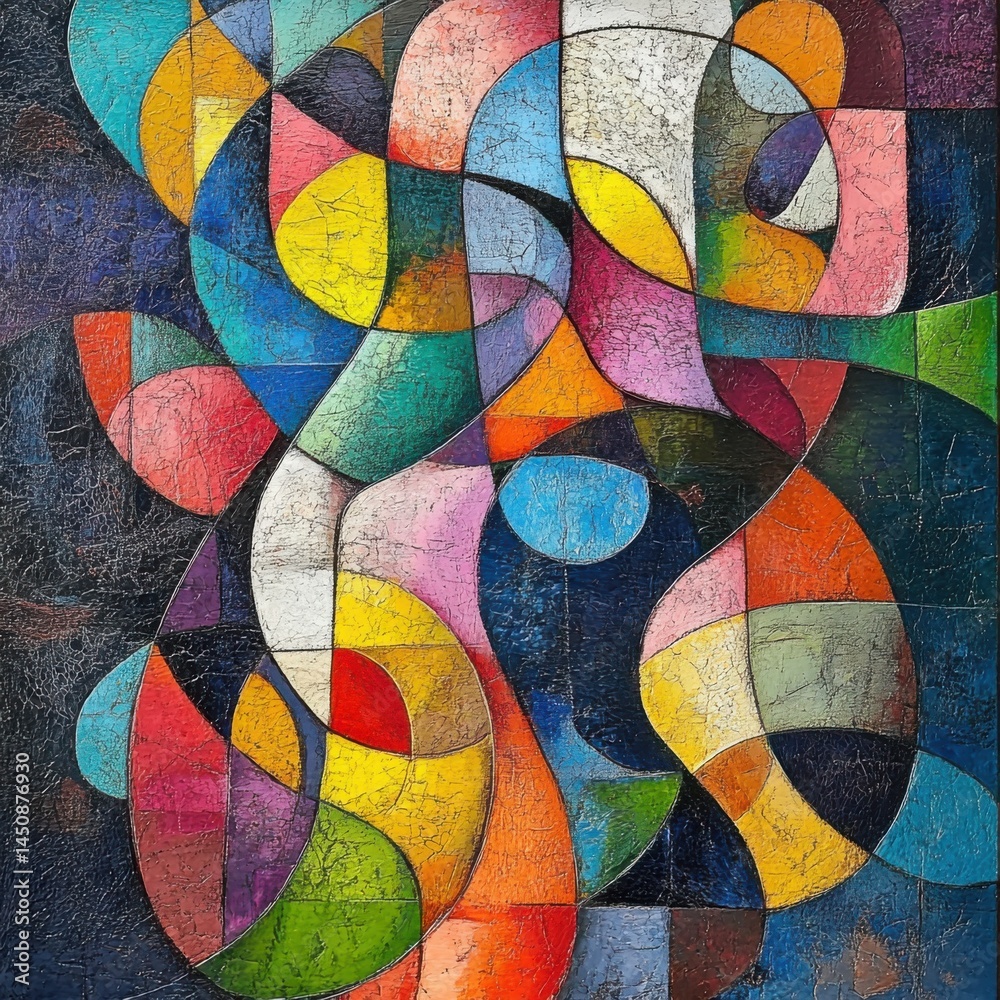 Fototapeta premium An abstract representation of creativity symbolizing the minority, with vibrant, unconventional shapes and colors