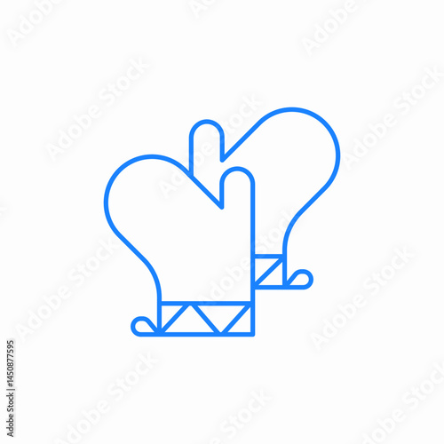kitchen mittens icon sign vector