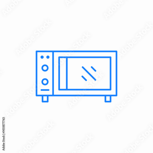 microwave oven kitchen icon sign vector