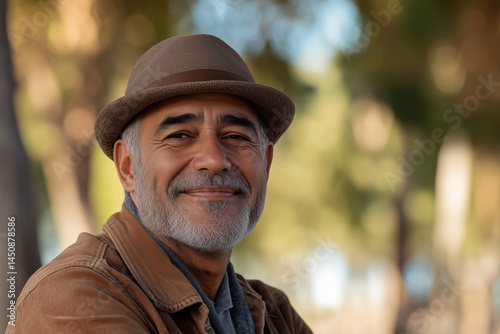 Photography of a Morocco retiree enjoying himself in the park.