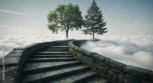 Stone Steps Above Clouds
