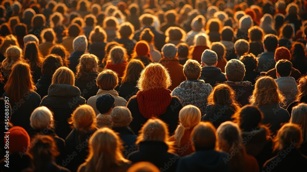 Obraz premium Massive crowd gathering outdoors