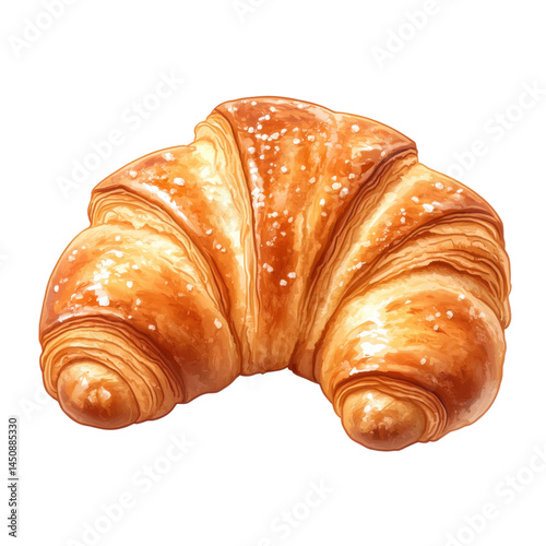 Baking fresh croissants bakery food photography cozy kitchen. Isolated on transparent background, png.