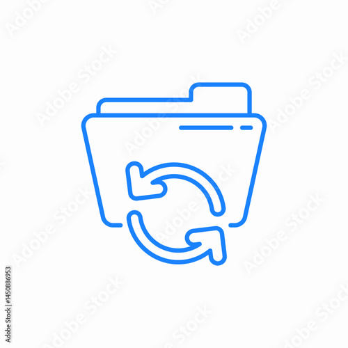 folder sync arrows icon sign vector