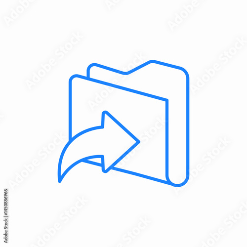 folder with arrow outgoing icon sign vector