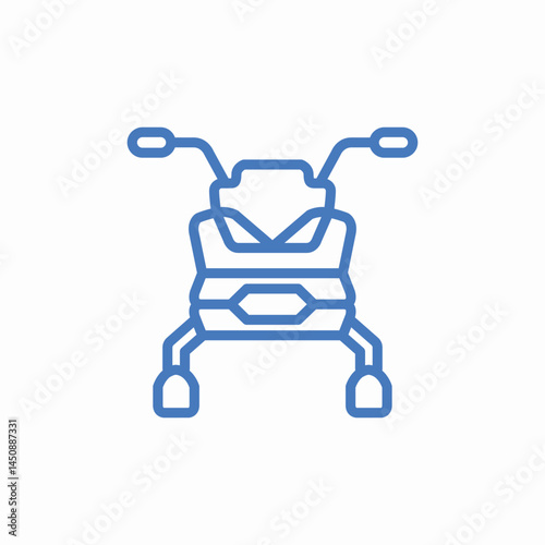 front view motorbike icon sign vector
