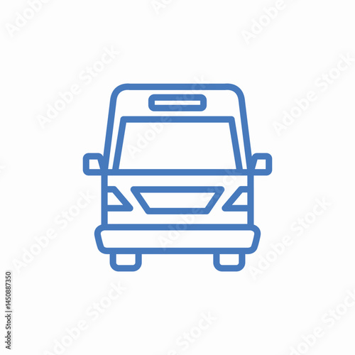 front view bus icon sign vector