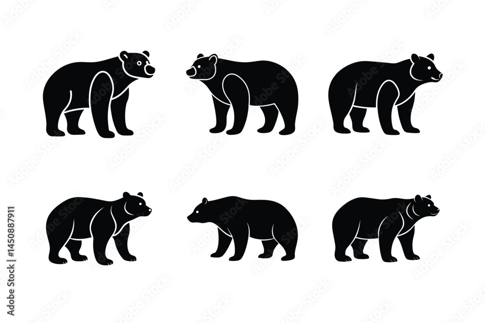 Naklejka premium Clean Bear Silhouette Design