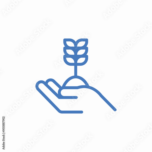 hand plant growth icon sign vector