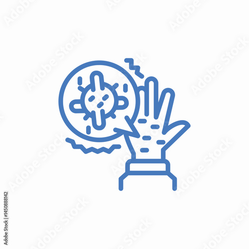 hand with virus icon icon sign vector