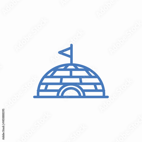 igloo flag shelter icon sign vector