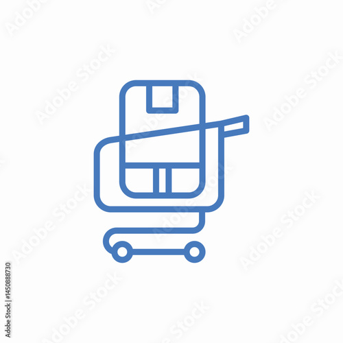 luggage trolley transport icon sign vector