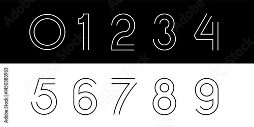 Set of creative number 1 to 10 logo designs. Abstract number design vector 