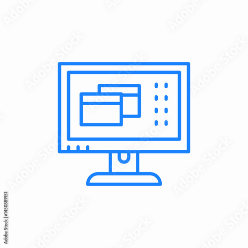 monitor screen display icon sign vector