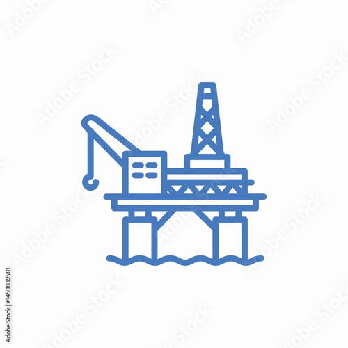 offshore drilling platform icon sign vector