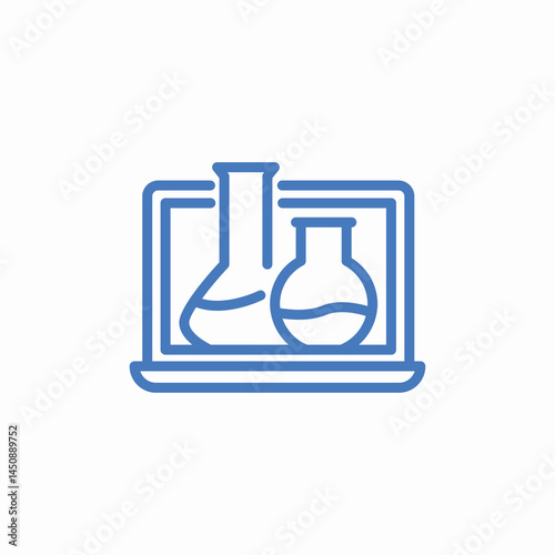 online science experiment icon sign vector