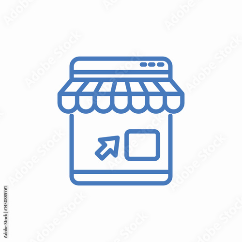 online store with arrow icon sign vector