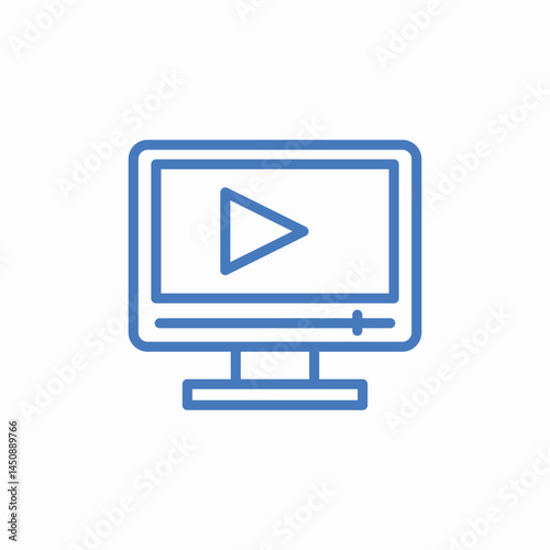 online video learning icon sign vector