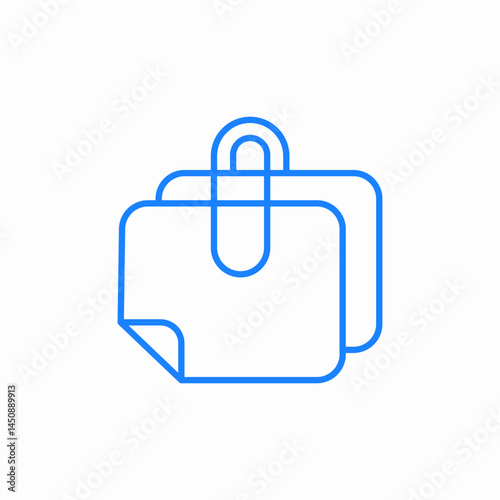 paper stack clip icon sign vector