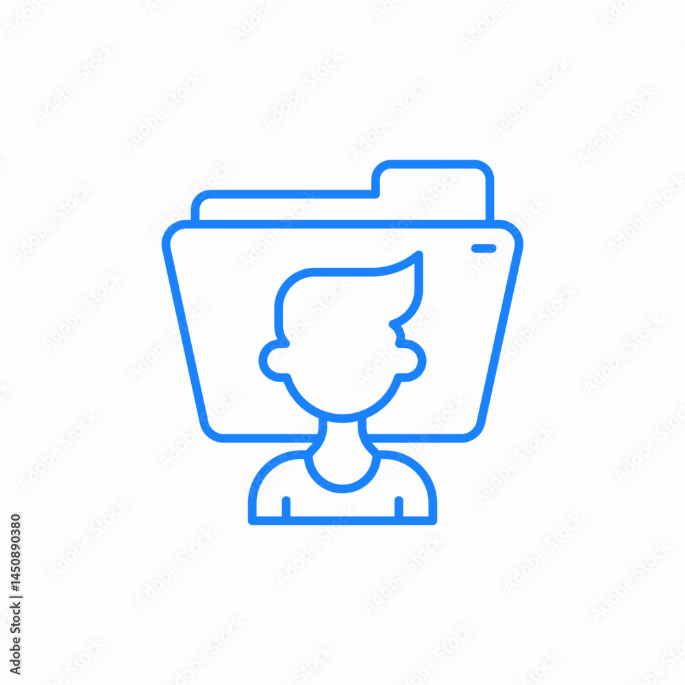 Obraz premium profile folder user icon sign vector
