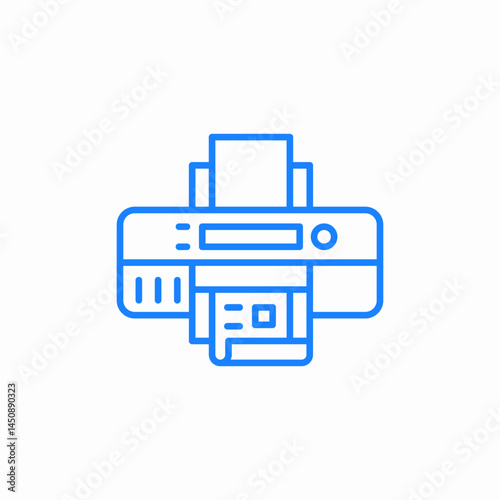 printer paper output icon sign vector