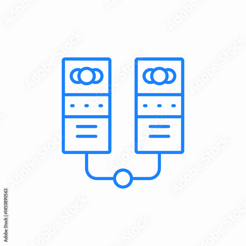 server data connection icon sign vector