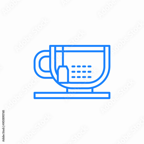 tea cup bag icon sign vector