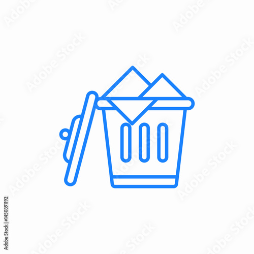 trash bin paper icon sign vector