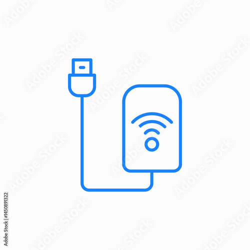 wireless usb device icon sign vector