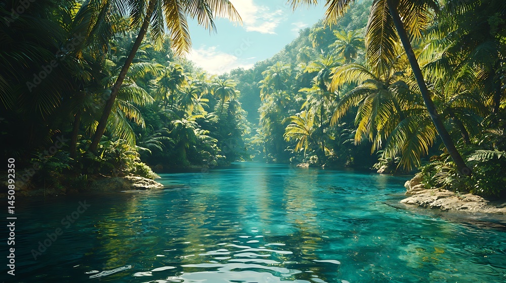 Fototapeta premium Exotic island bay with clear water high resolution picture