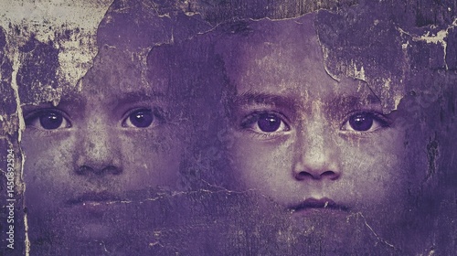 Gritty grunge purple texture background with vignette and aged appearance