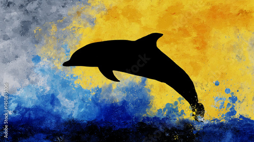 Dolphin painting ocean art sea life marine animal aquatic mammal watercolor illustration print decor
